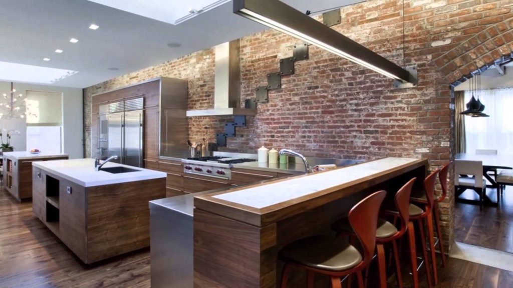 Conception de cuisine moderne de style high-tech avec loft