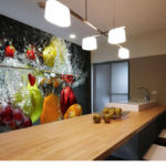جدار جدارية المطبخ الداخلية مع انفجار الفاكهة