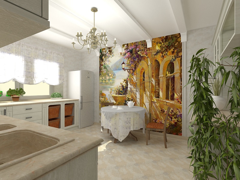 جدار جدارية المطبخ الداخلية قاعدة ذاتية اللصق
