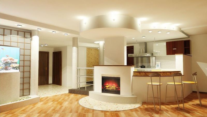 تصميم المطبخ في منزل خاص على طراز فن الآرت نوفو مع عناصر عالية التقنية