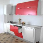 مثال على ديكور مشرق للصور المطبخ الأحمر
