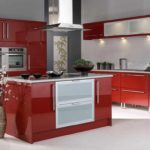 البديل من ديكور جميل من صورة المطبخ الأحمر