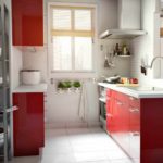 فكرة ديكور جميل لصورة المطبخ الحمراء