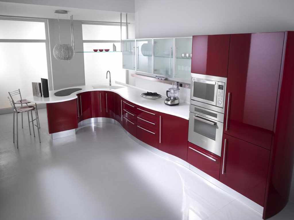 مثال على مشرق الداخلية للمطبخ الأحمر
