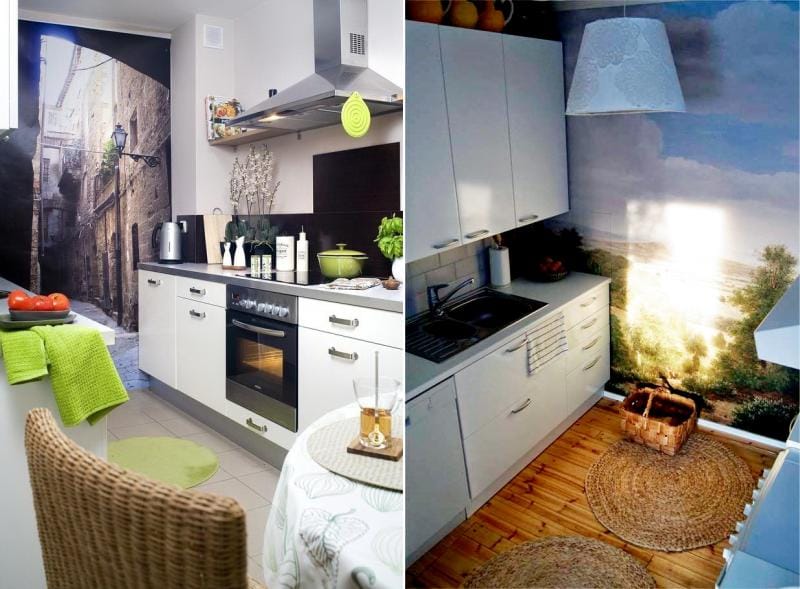 خيارات لاستخدام خلفية الصورة في المناطق الداخلية من المطبخ 6 متر مربع