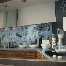 mdf fotoğraf dekorasyondan yapılmış mutfak önlüğü