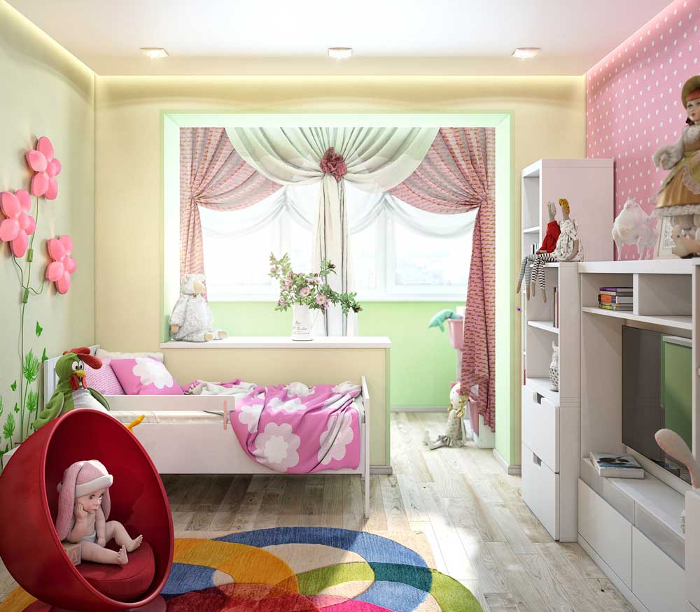 עיצוב חדר ילדים עם מרפסת