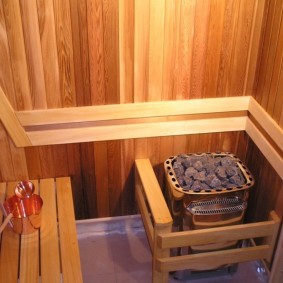 Ahşap kaplamalı sauna ocağı
